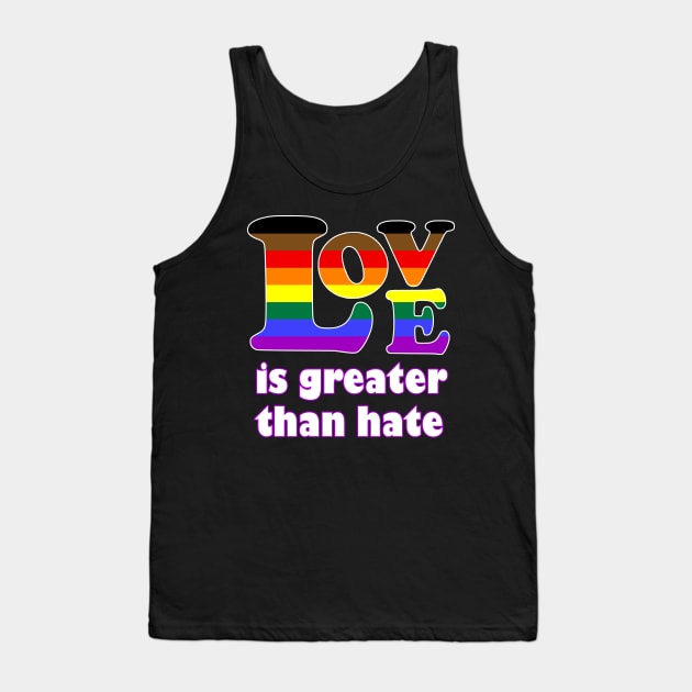 Love Is Greater Than Hate (Philly Pride) Tank Top by Zogar77